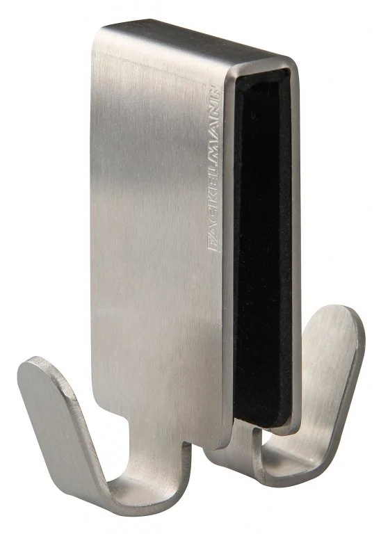 FM Duplakampó, üveg zuhanyfalhoz INOX S/