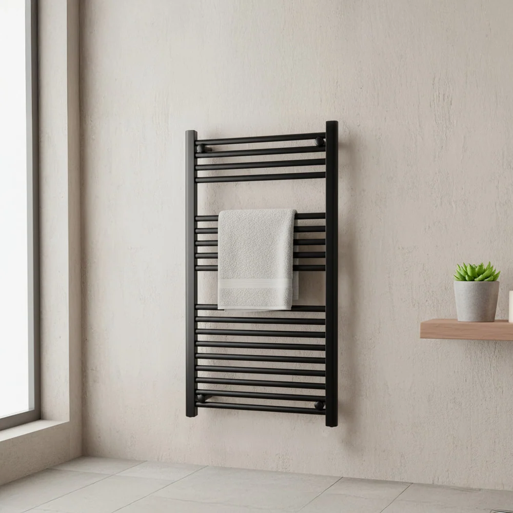 Egyenes törölközőszárító radiátor 1000x500 mm fekete