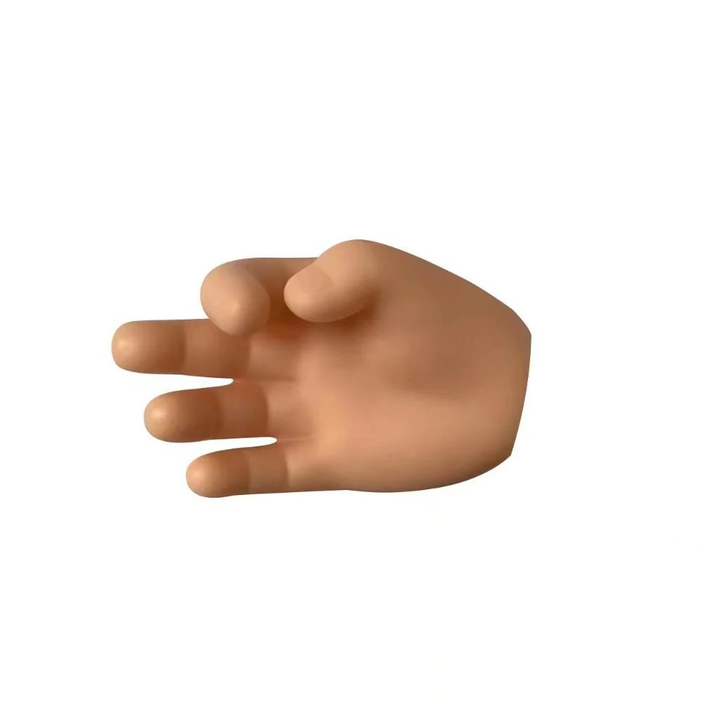 Fürdőszobai tartó, Vivimall, multifunkcionális, fogkefékhez/kábelekhez, PVC, tapadókoronggal, kéz modell, 7 x 6,5 cm, krém