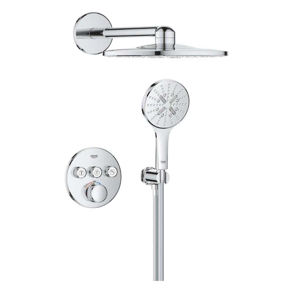 Grohe Grohtherm SmartControl zuhanyrendszer falsík mögötti, Rainshower SmartActive kézi és fejzuhany (1039970000)