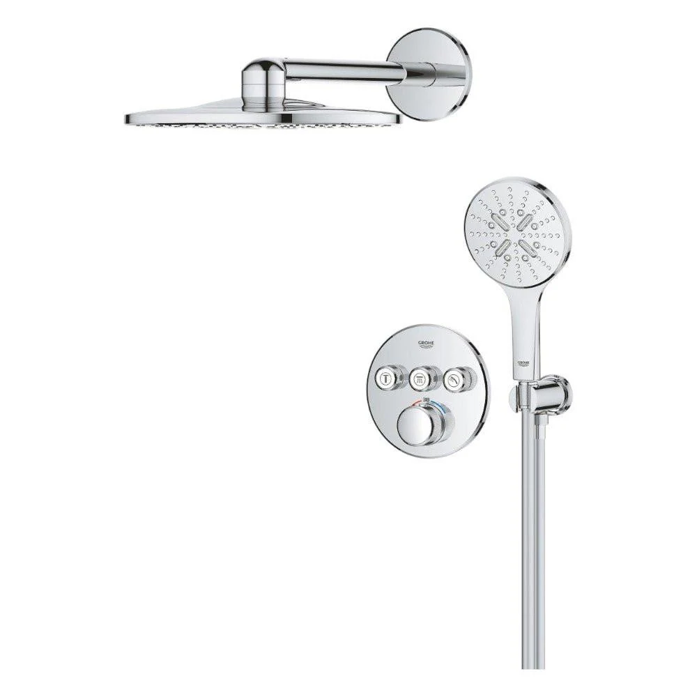 Grohe Grohtherm SmartControl zuhanyrendszer falsík mögötti, Rainshower SmartActive kézi és fejzuhany (1039970000)