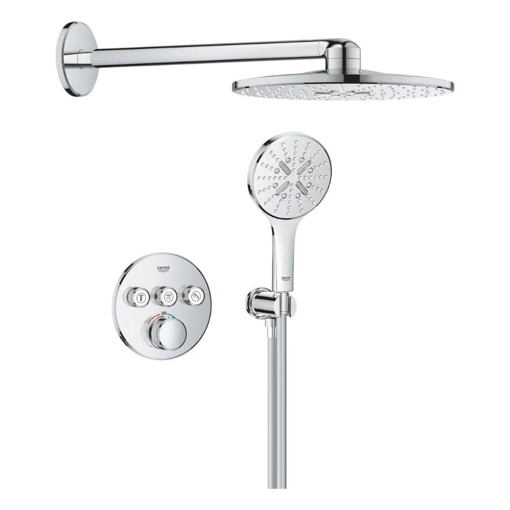 Grohe Grohtherm SmartControl zuhanyrendszer falsík mögötti, Rainshower SmartActive kézi és fejzuhany (1039970000)