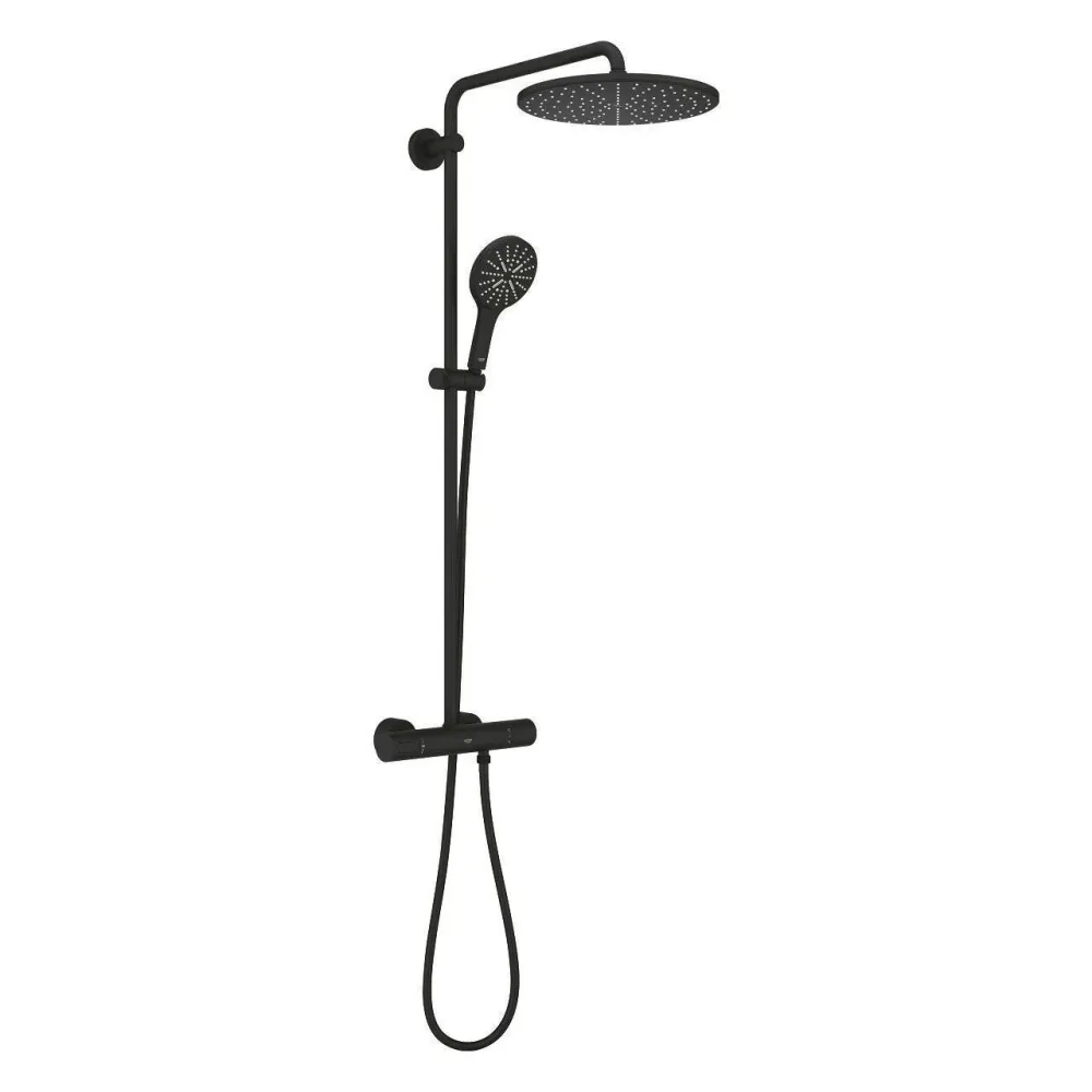 Grohe Rainshower SmartActive 310 termosztátos zuhanyrendszer, szín: phantom black (22119KF0)
