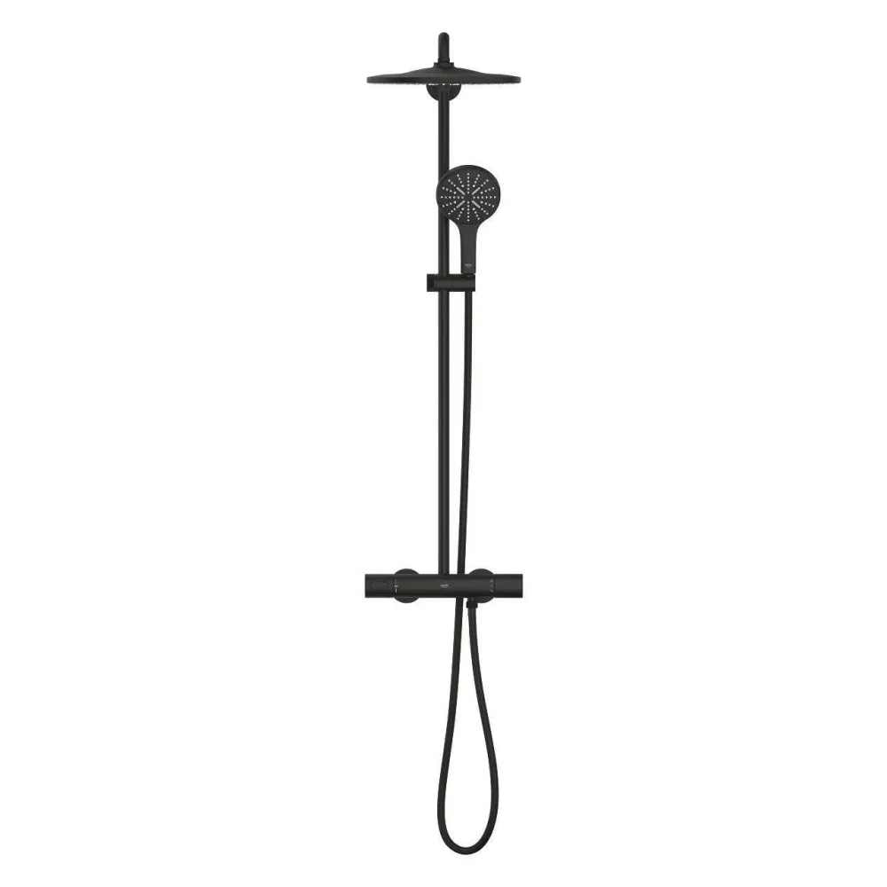 Grohe Rainshower SmartActive 310 termosztátos zuhanyrendszer, szín: phantom black (22119KF0)