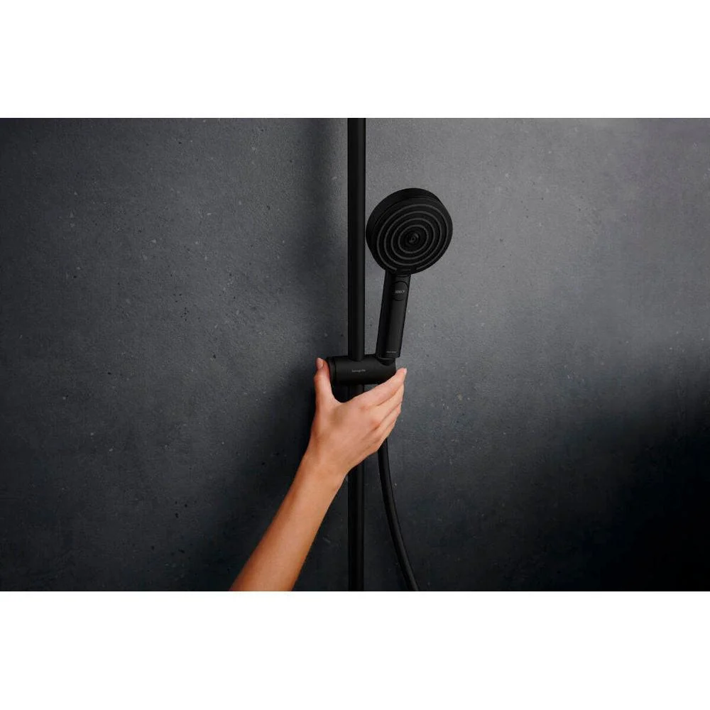 Hansgrohe Pulsify S Puro zuhanyrendszer termosztátos, EcoSmart, kézizuhany 3jet, matt fekete (24237670)