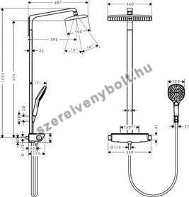 Hansgrohe Raindance Select E Showerpipe 360 1jet króm
