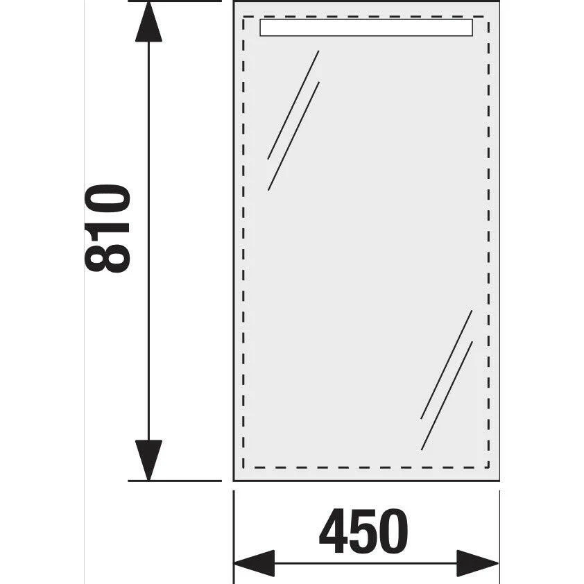 Jika Clear tükör LED világítással, Alu kerettel, 45x81cm ( H4557051731441 )