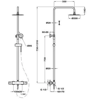 Mofém Evo X dualcontrol zuhanyrendszer (153-0049-00)