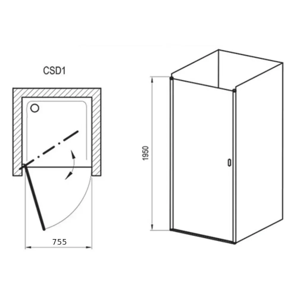 Ravak CSD1-90 zuhanyajtó szatén + transparent