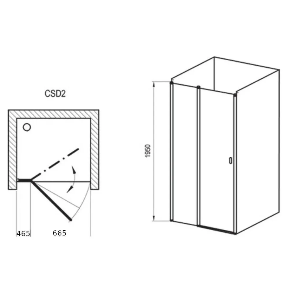 Ravak CSD2 120 zuhanyajtó szatén + transparent