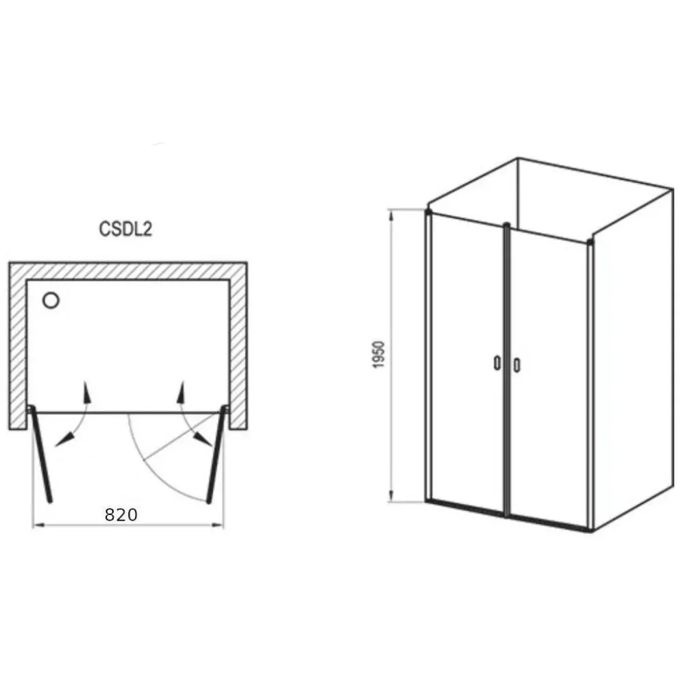Ravak CSDL2 100 zuhanyajtó szatén + transparent