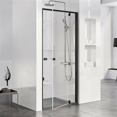 Ravak PDOP1-90 zuhanyajtó fekete/transparent (03G70300Z1)