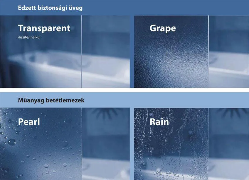 RAVAK VS3 130 kádparaván szatén + rain műanyag ( 795V0U0041 )