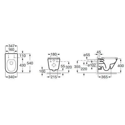 ROCA Gap Rimless fali WC csésze, mélyöblítésű, rejtett rögzítéssel (A34647L000)