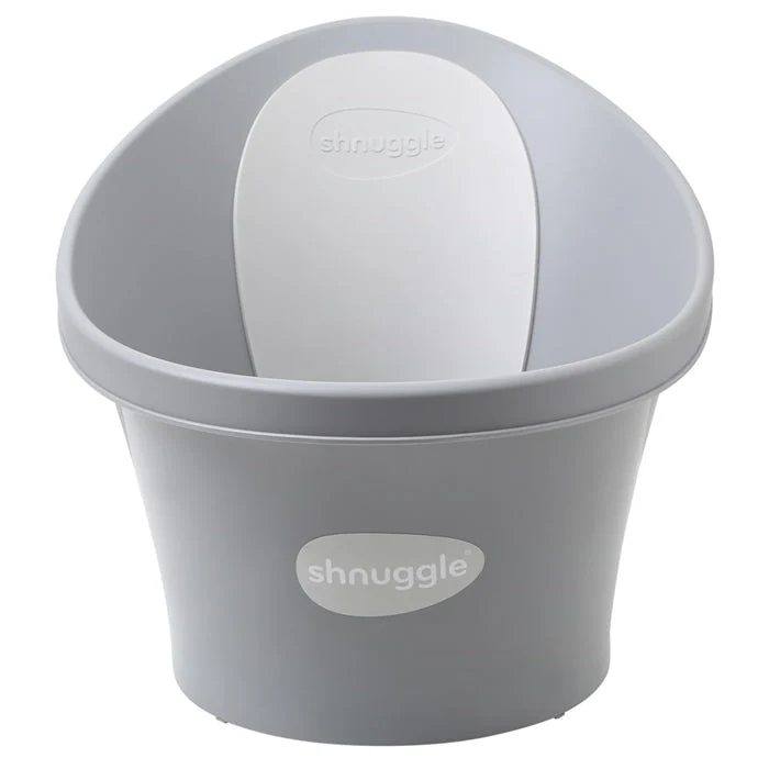 Shnuggle baba fürdőkád lefolyóval Baby Pebble szürke