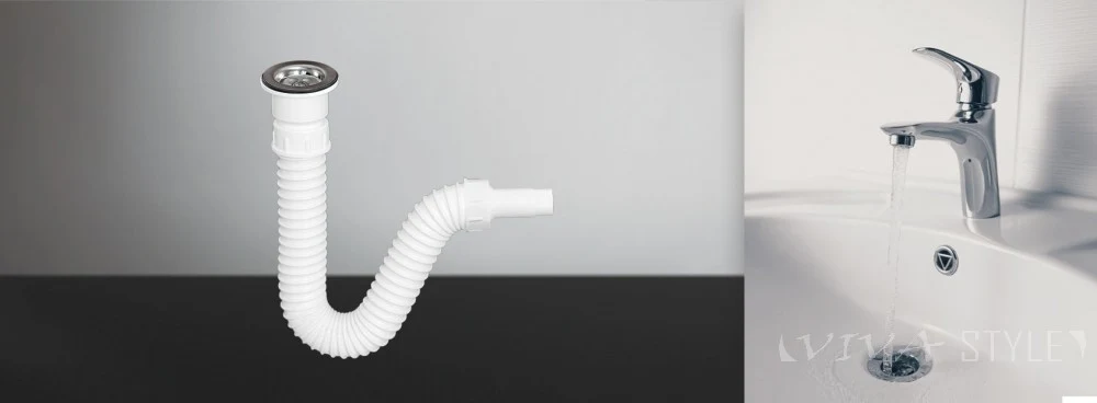 TEXO mosogató szifon flexibilis csővel - Ø 1" x 0,5 m x Ø 40/32 mm