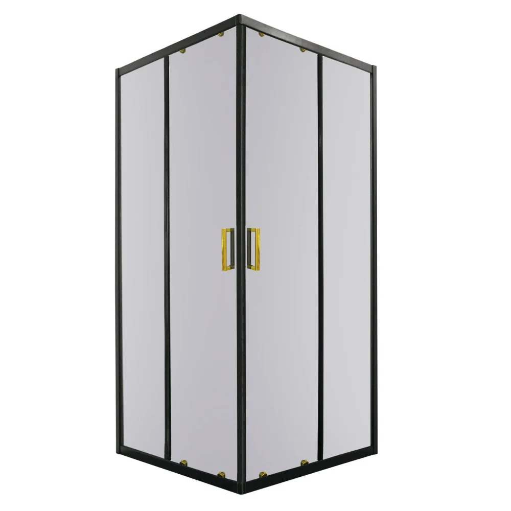 Tiara Square Gold 90x90 cm szögletes zuhanykabin zuhanytálca nélkül