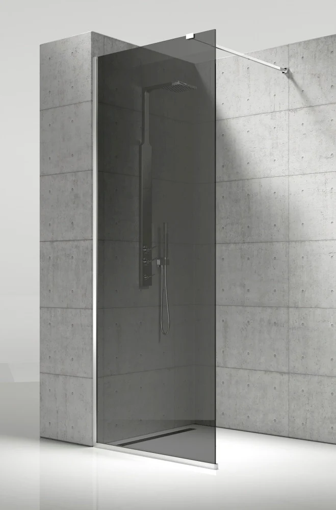 Vela Banyo WALK zuhanyfal - 8 mm vízlepergetői FÜSTÜVEG - 130 x 200 cm