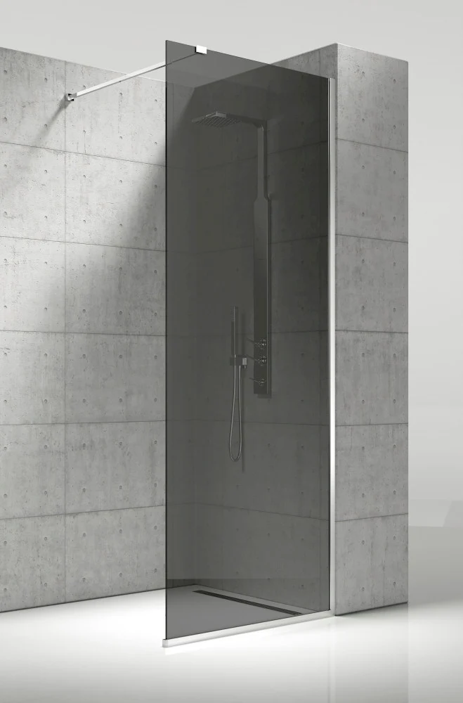 Vela Banyo WALK zuhanyfal - 8 mm vízlepergetői FÜSTÜVEG - 130 x 200 cm