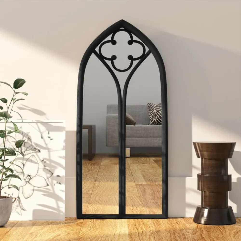 vidaXL fekete vas tükör beltéri használatra 70 x 30 cm