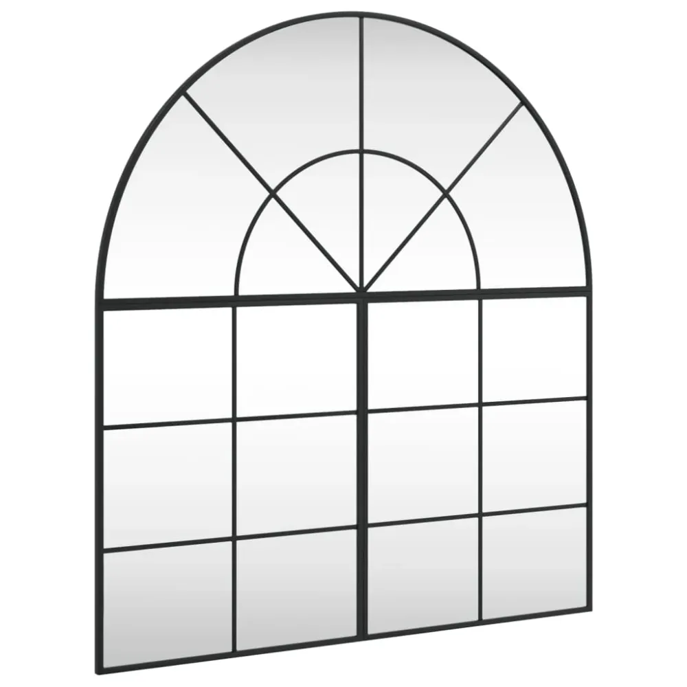 vidaXL fekete ívelt vas fali tükör 100x110 cm