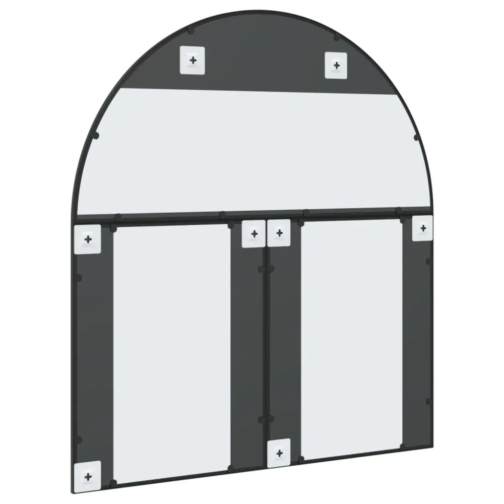 vidaXL fekete ívelt vas fali tükör 100x110 cm