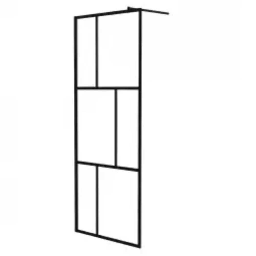 vidaXL fekete zuhanyfal edzett üveggel 80 x 195 cm