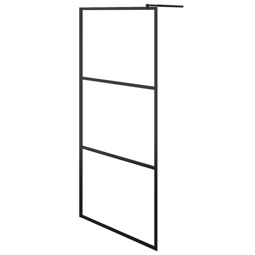 vidaXL fekete zuhanyfal átlátszó ESG üveggel 100 x 195 cm
