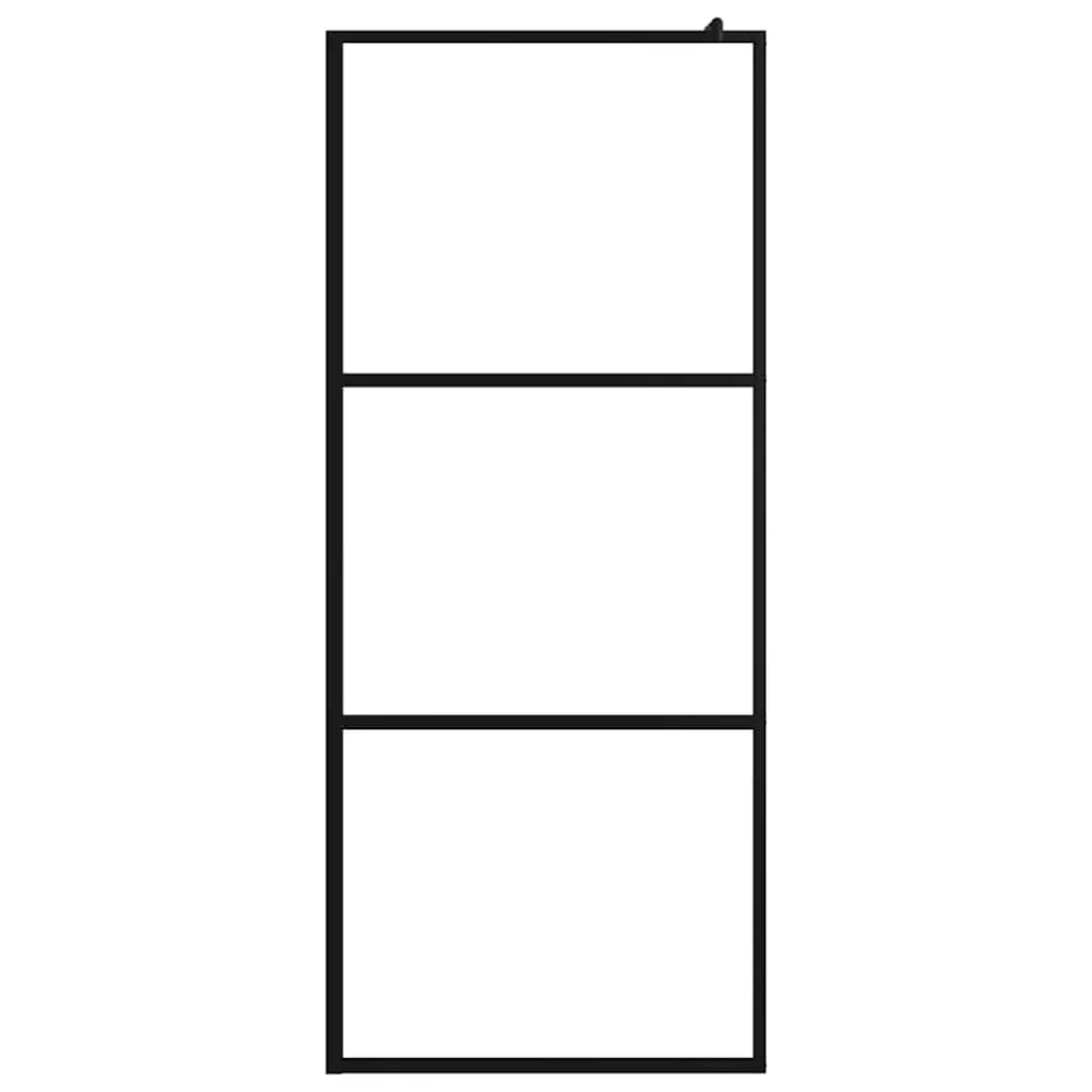 vidaXL fekete zuhanyfal átlátszó ESG üveggel 100 x 195 cm