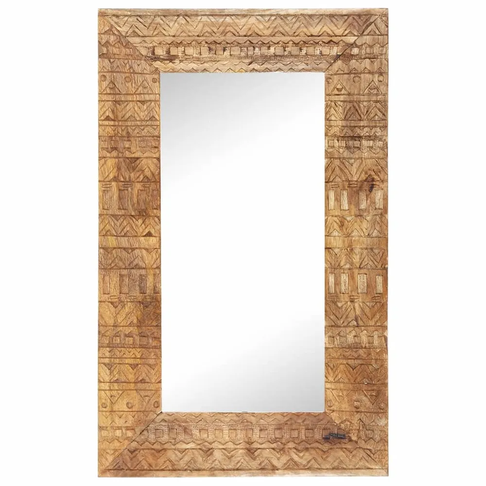 vidaXL kézzel faragott tömör mangófa tükör 80 x 50 x 2,5 cm