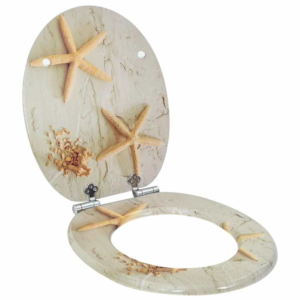 vidaXL Lágy záródású WC ülőke 2 pcs Sárga és Fehér 44 x 38 cm MDF lap