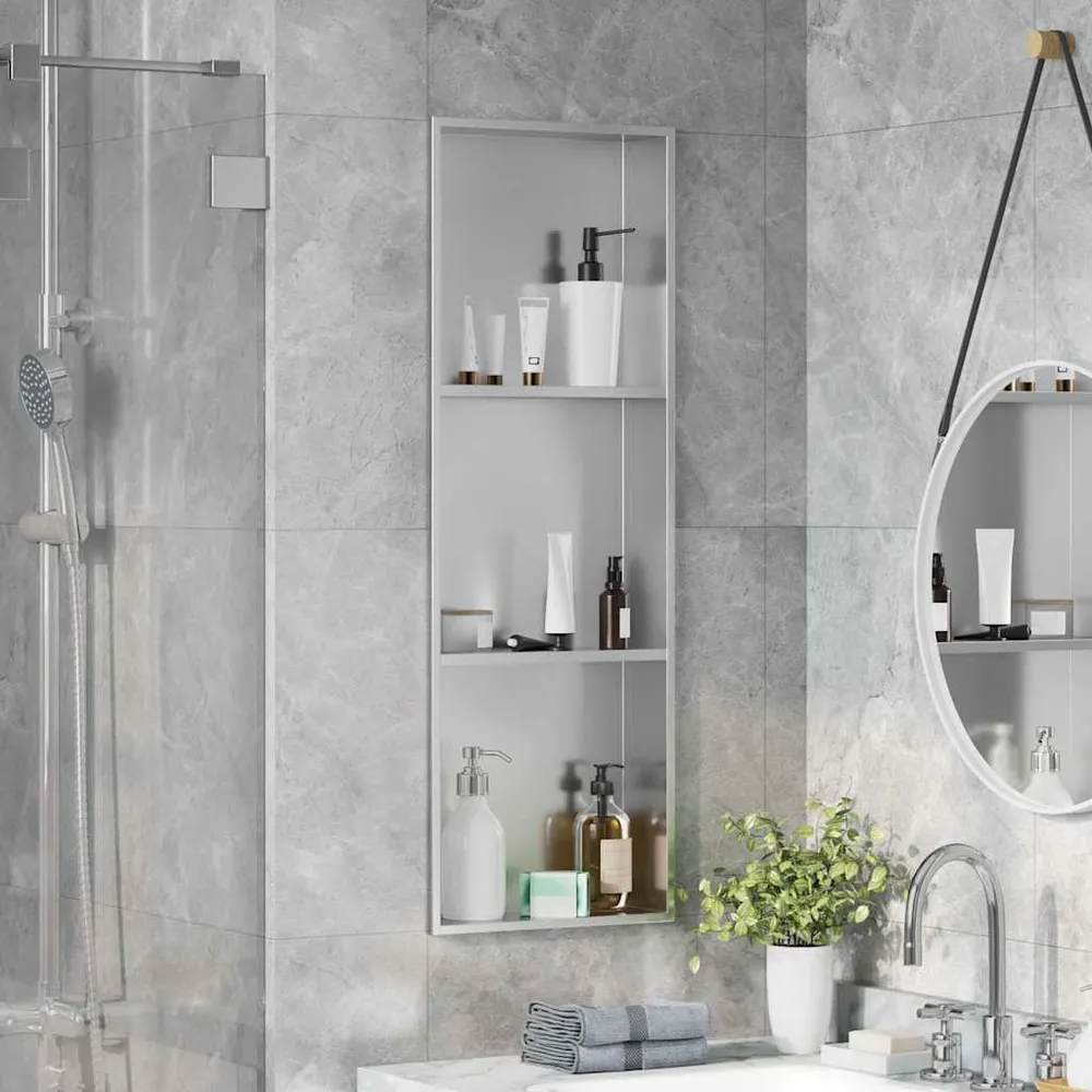 vidaXL Zuhany Niche Ezüst 90 x 30 x 9,5 cm Rozsdamentes acél