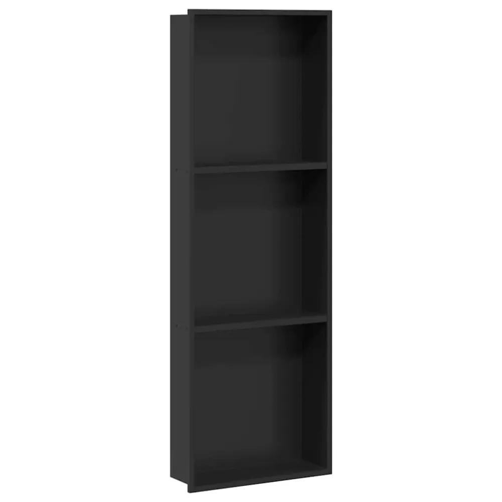 vidaXL Zuhany Niche Fekete 92 x 32 x 10 cm Rozsdamentes acél
