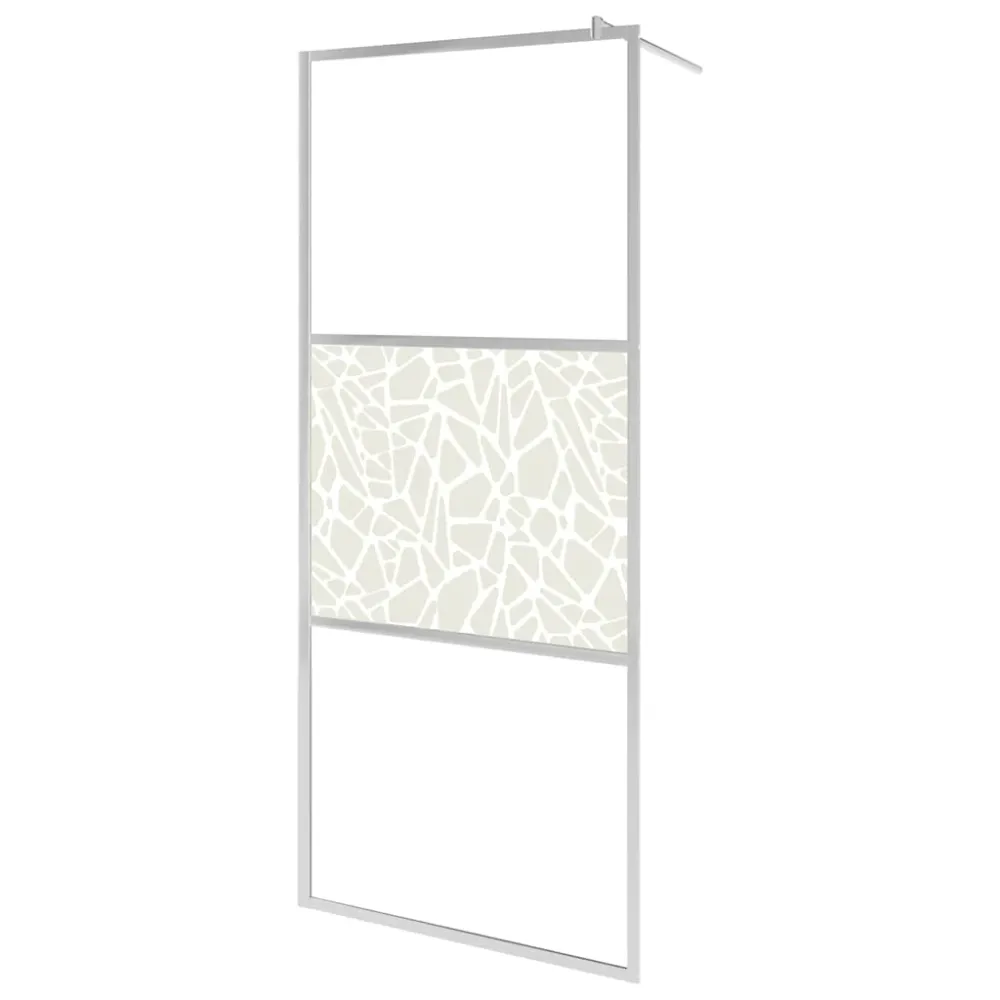 vidaXL zuhanyfal kőmintás ESG üveggel 140 x 195 cm