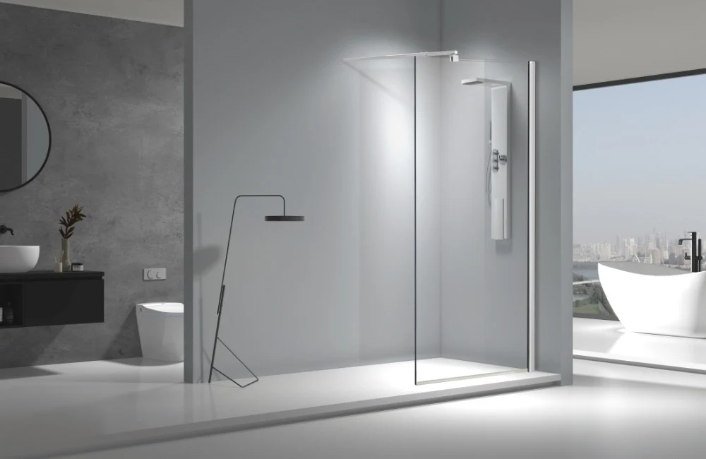 Viva AQUA Max WALK zuhanyfal - 8 mm vízlepergető víztiszta üveg - 90 x 200 cm