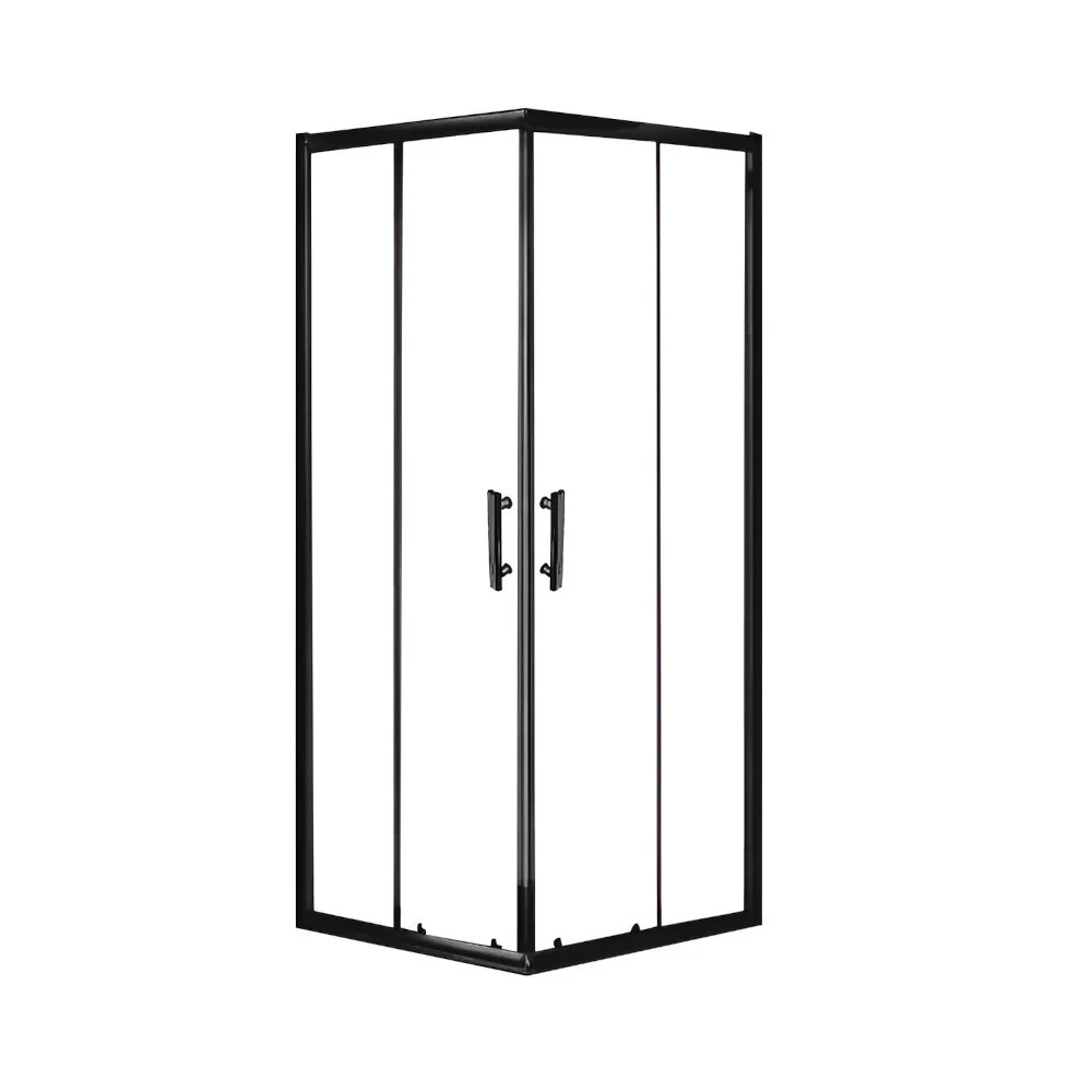 Viva AQUA MAX Zuhanykabin SZÖGLETES FEKETE Profil - 6 mm víztiszta üveg - 80 x 80 x 190 cm