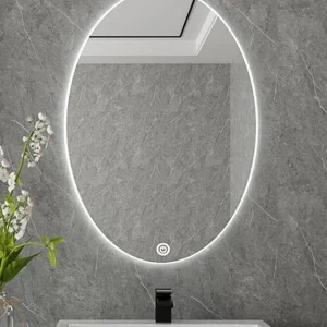Viva AURA PINO 60 fürdőszoba tükör - érintőkapcsolóval - AMBIENT LED - ELIPSZIS -ÁLLÓ - 60x80 cm