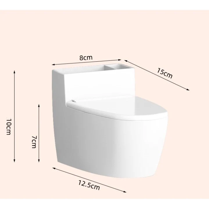 Vivimall kreatív hamutartó, WC forma, fehér fedél, ABS és rozsdamentes acél anyag, 12,5 x 10 x 8 cm, ragasztóval rögzíthet...