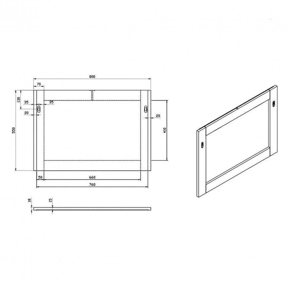 Wellis Elois Grey 80 fali tükör, 80x55 cm (WB00272)
