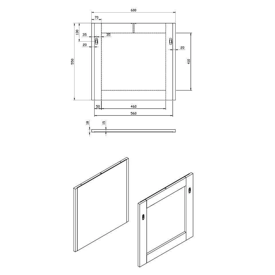 Wellis Elois White 60 fali tükör, 60x55 cm (WB00311)