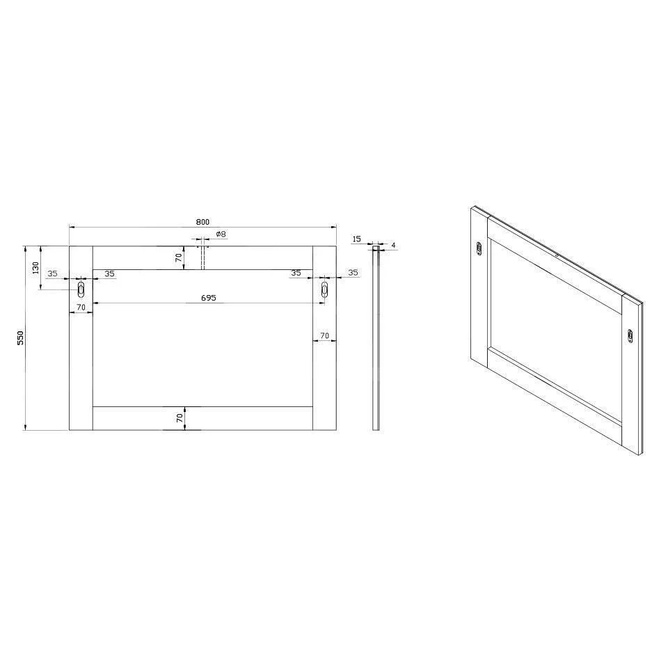 Wellis Nina 80 fali tükör, 80x55 cm (WB00282)