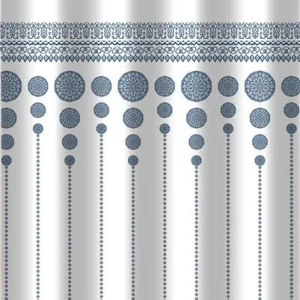 Zuhanyfüggöny - BLUE AND WHITE - Impregnált textil - 180 x 200 cm
