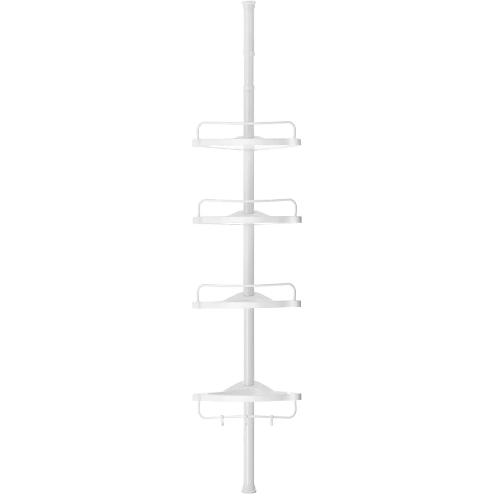 Állítható teleszkópos fürdőszobai sarokpolc, 85-305 cm