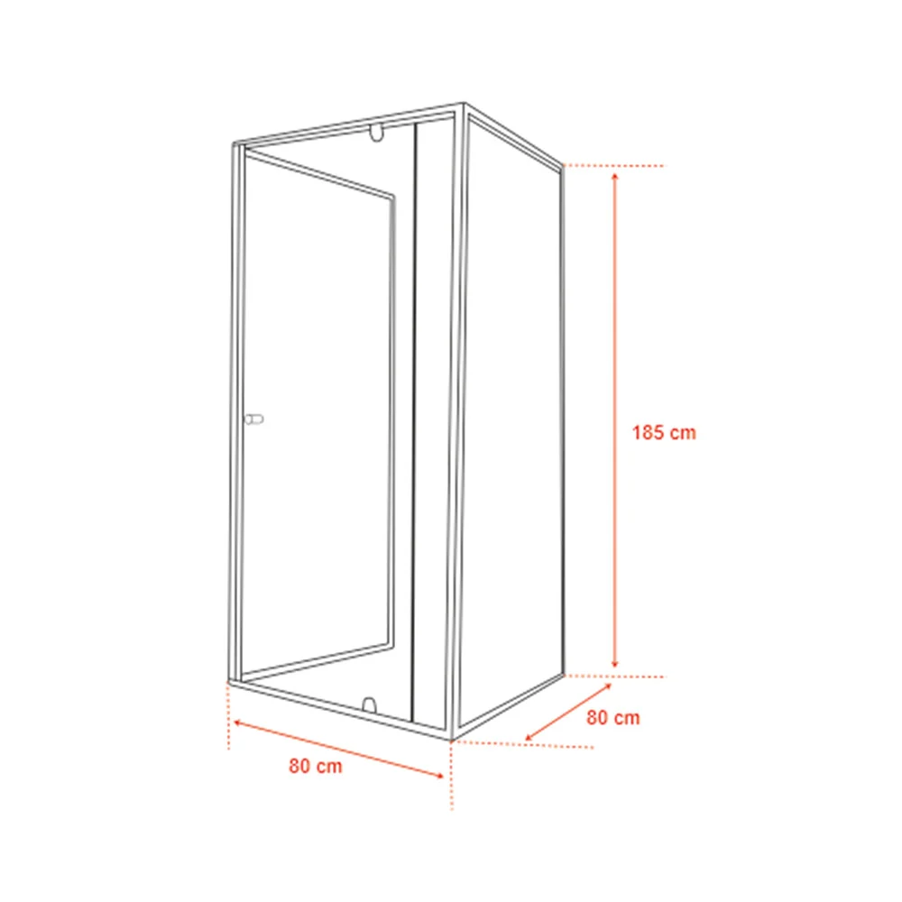 Flexi falsíkra szerelhető szögletes zuhanykabin 80x80 cm zuhanytálca nélkül fekete