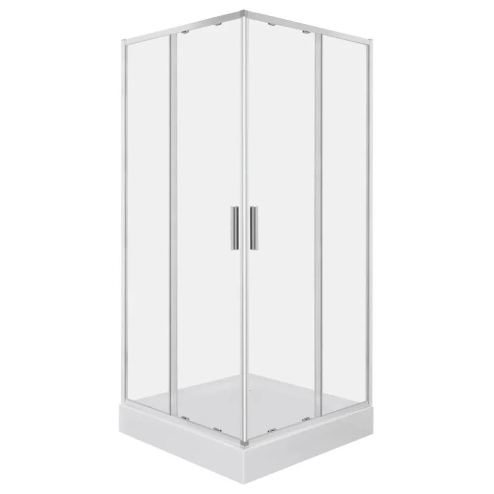 Solid SQ 100 króm szögletes zuhanykabin zuhanytálcával