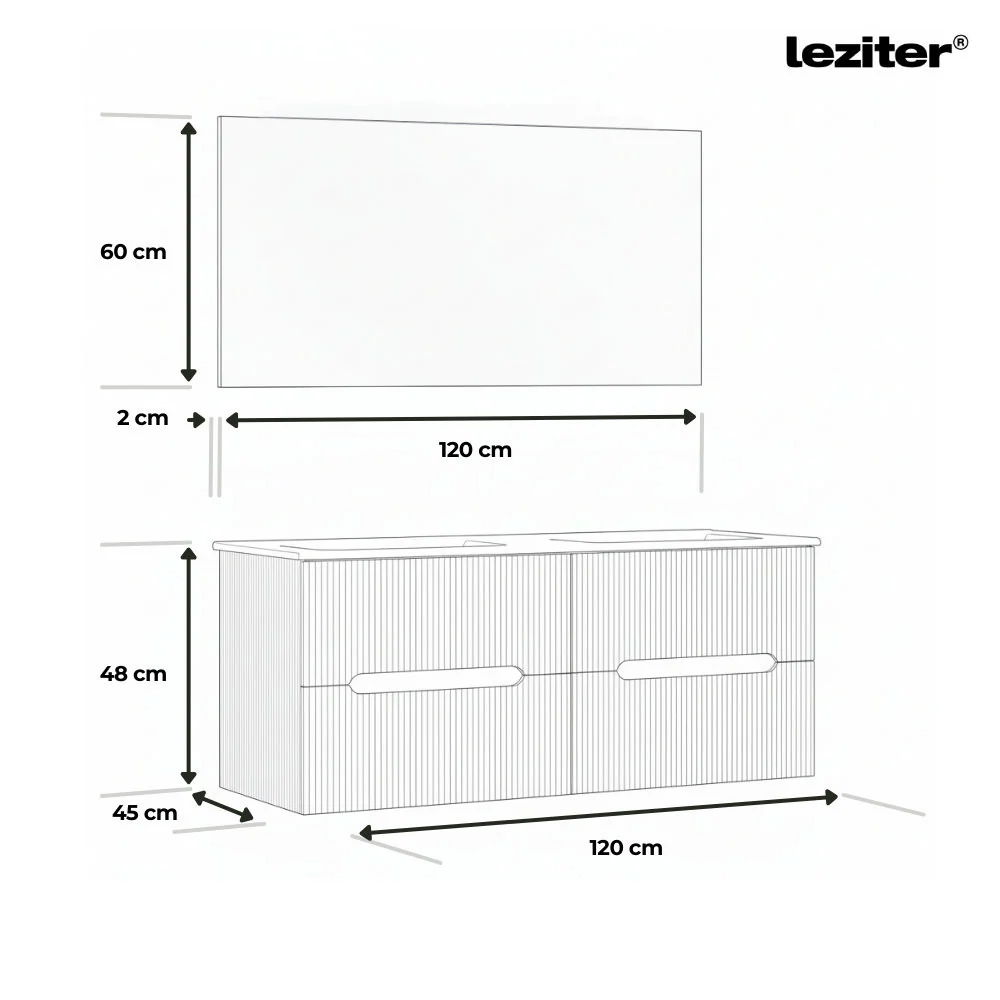 Trent Fürdőszobabútor 120 cm kerámia mosdóval tükörrel 60x120 cm pisztáciazöld-fehér