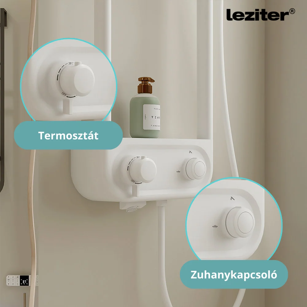 Tropic digitális zuhanyszett termosztátos csapteleppel fehér