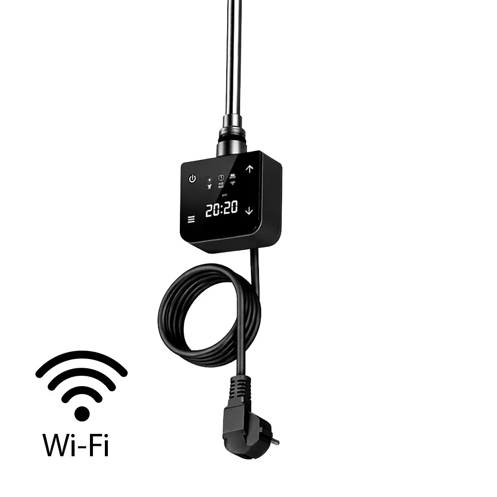 Wifi-s fűtőpatron törölközőszárító radiátorhoz digitális hőfokszabályozóval 400W fekete