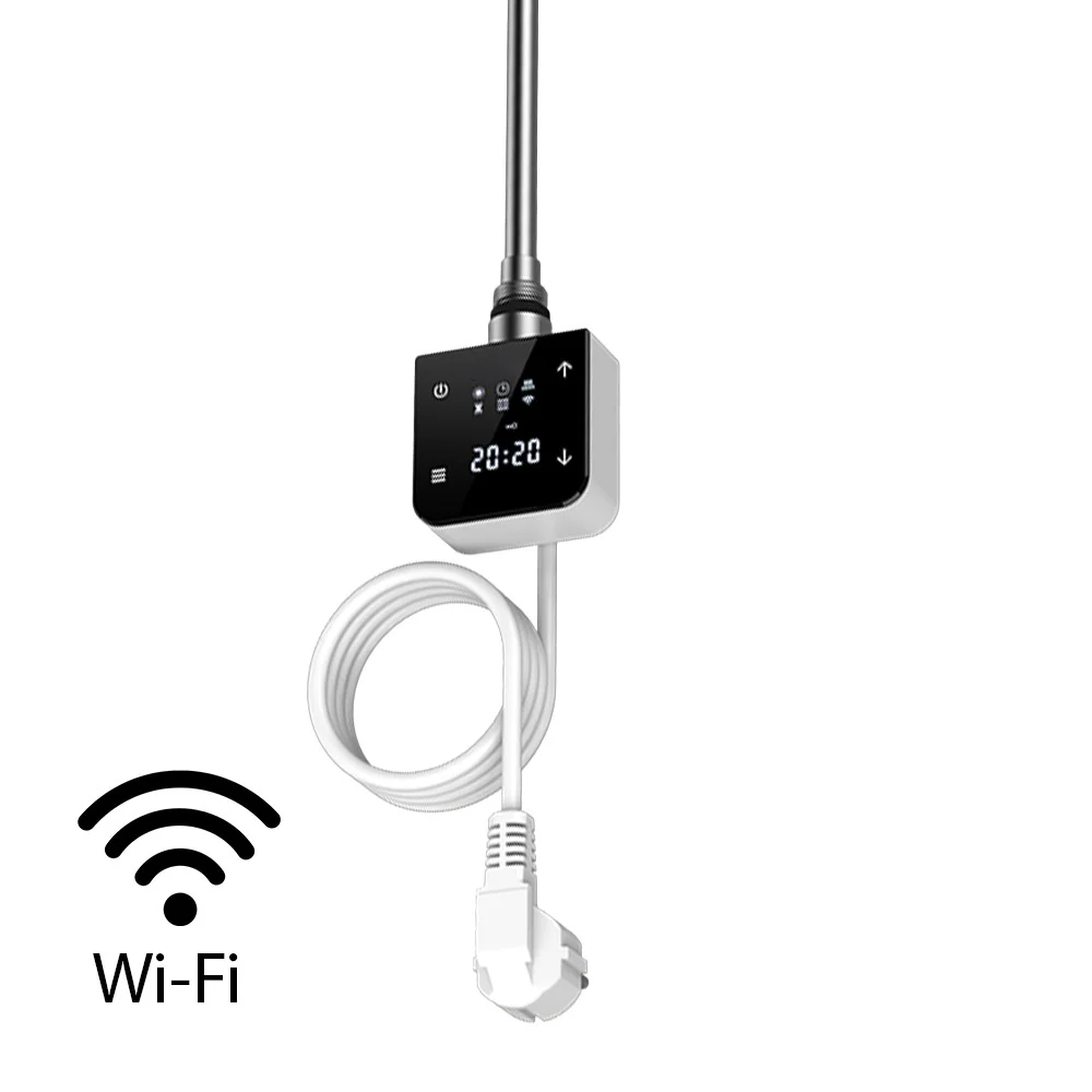 Wifi-s fűtőpatron törölközőszárító radiátorhoz digitális hőfokszabályozóval 400W fehér