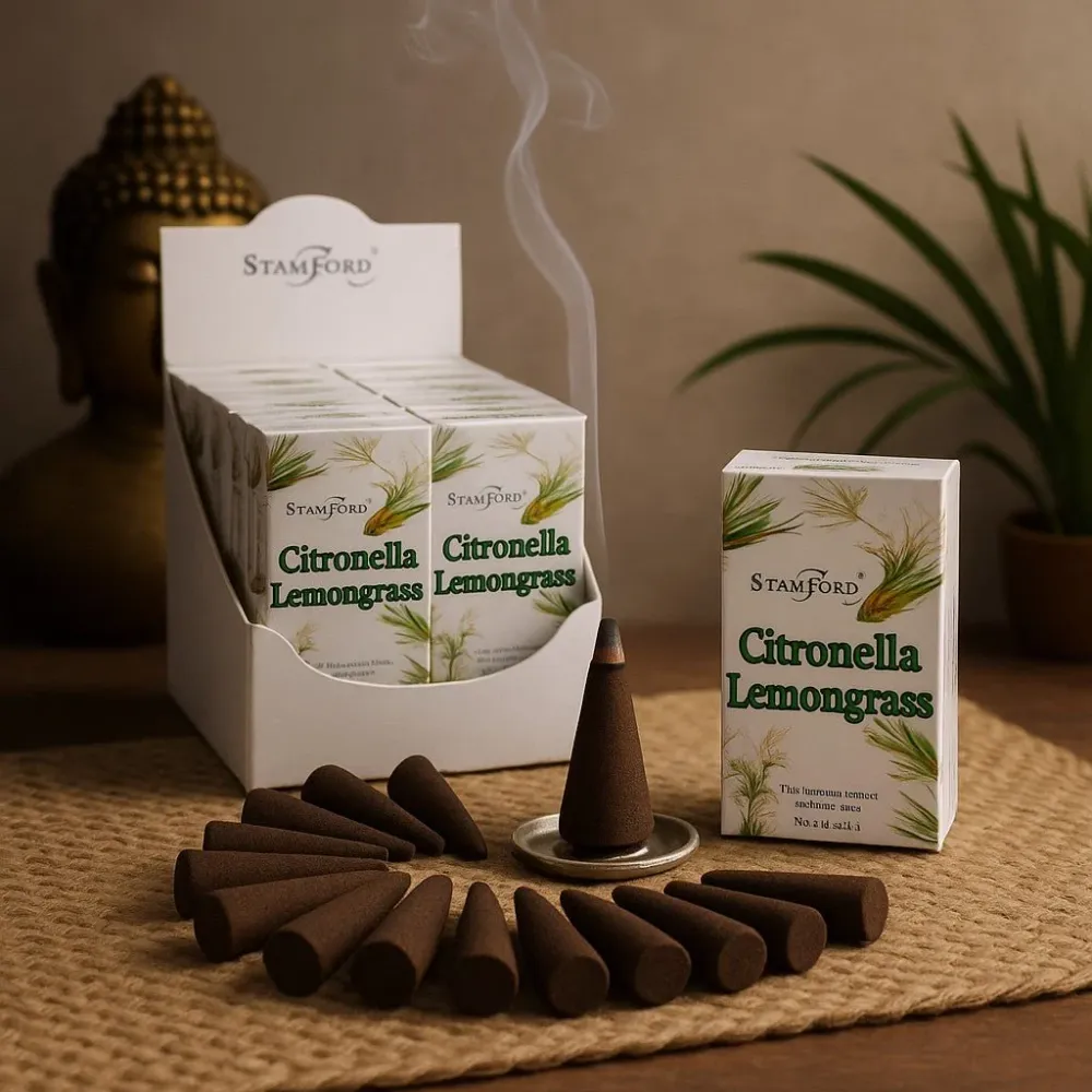 Citronella citromfű füstölő kúpok, 15 darabos csomag